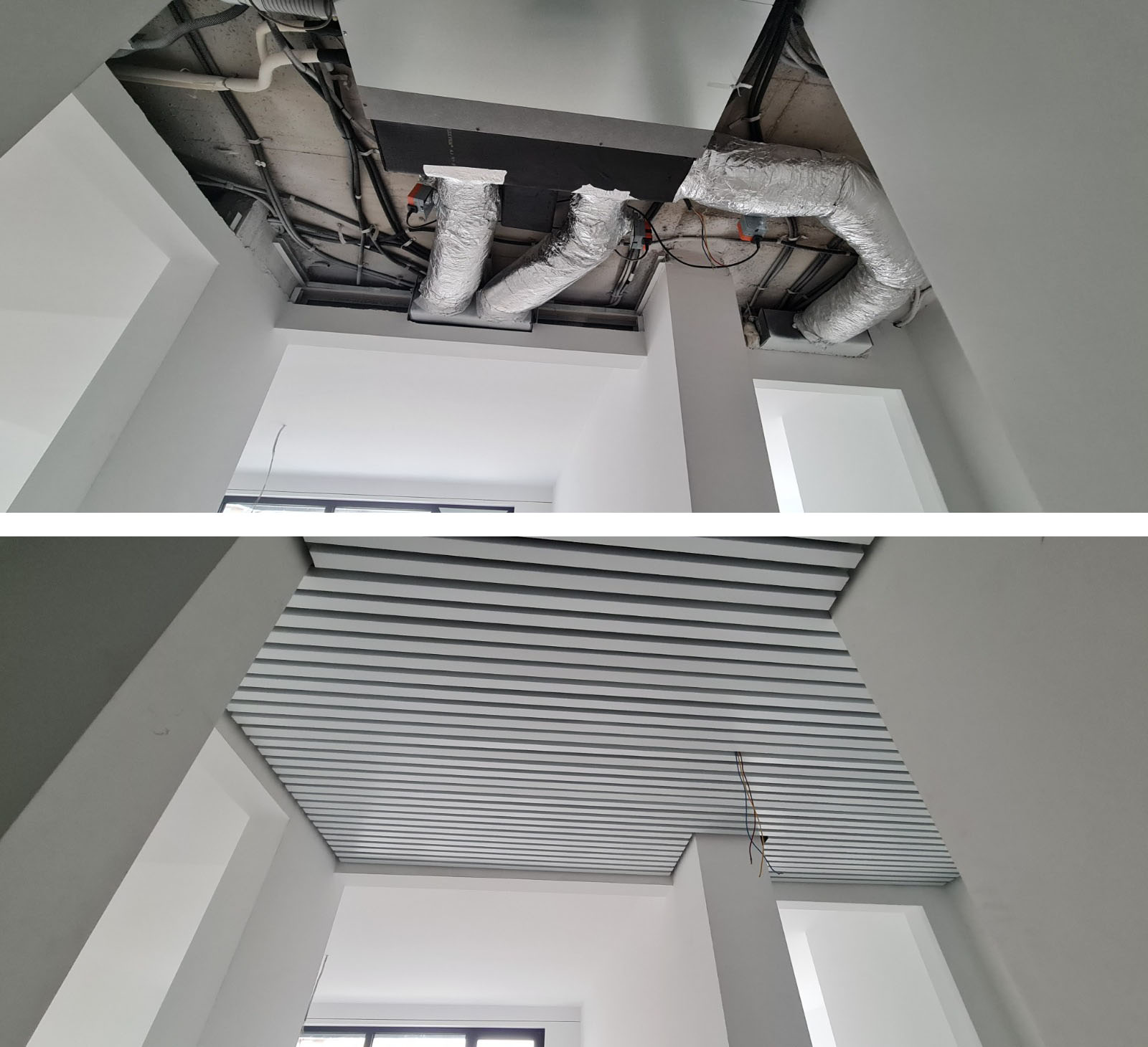 Cube-shaped rail ceilings KRAFT in a prestigious residential complex in Romania