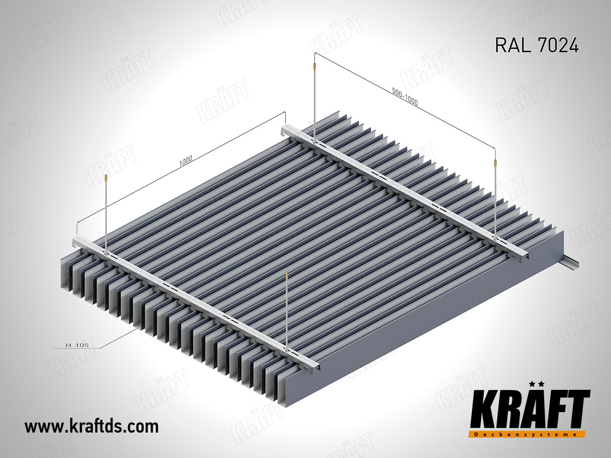 Cube-shaped rail Kraft RAL 7024 (graphite grey)