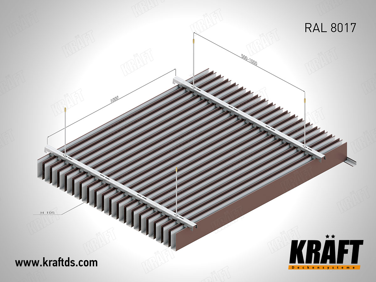 Cube-shaped rail Kraft RAL 8017 (chocolate)