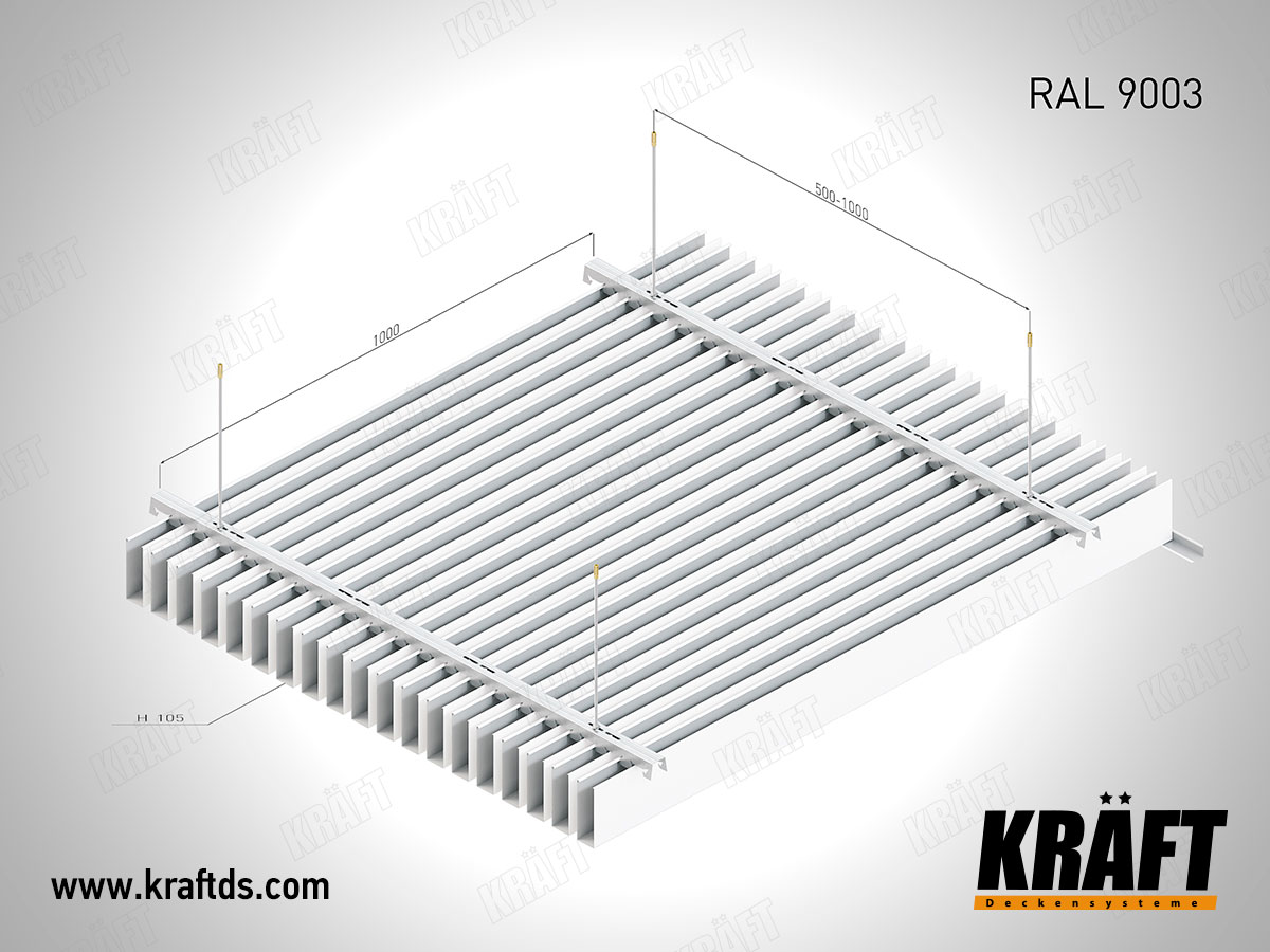 Cube-shaped rail Kraft RAL 9003 (white)