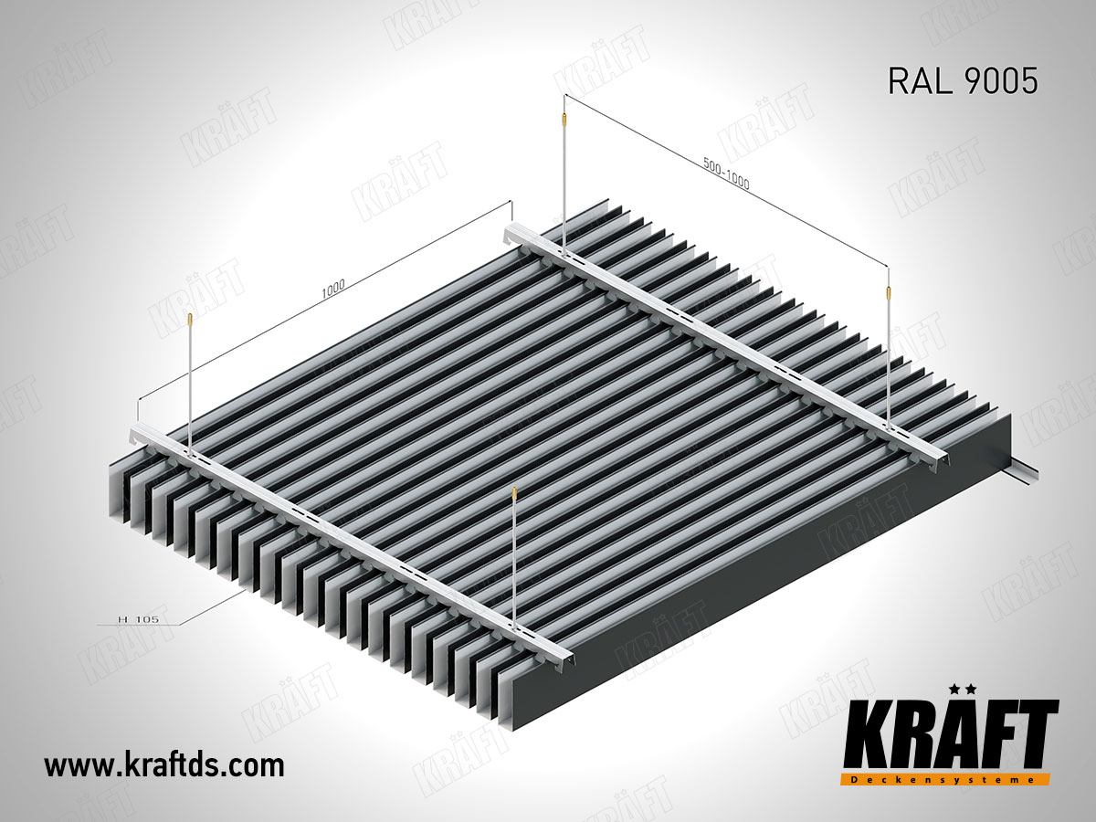 Cube-shaped rail Kraft RAL 9005 (black)