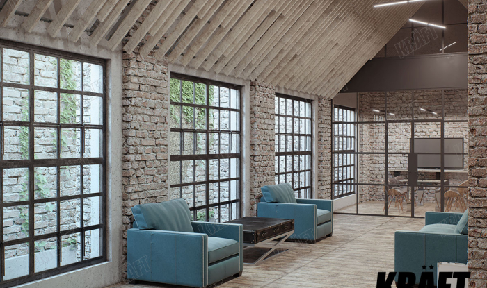 Світильники в лофт-інтер'єрі для приміщень з високою стелею