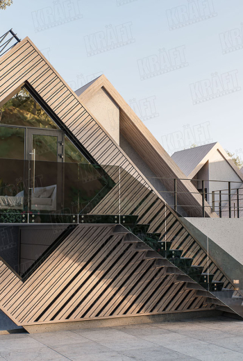 Концептуальні будиночки з фасадом із кубоподібної рейки KRAFT (+7 фото)