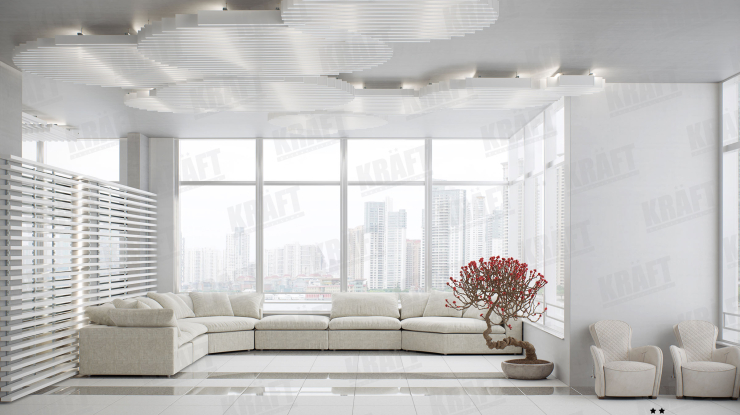 Дизайнерский потолок из рейки KRAFT Куб