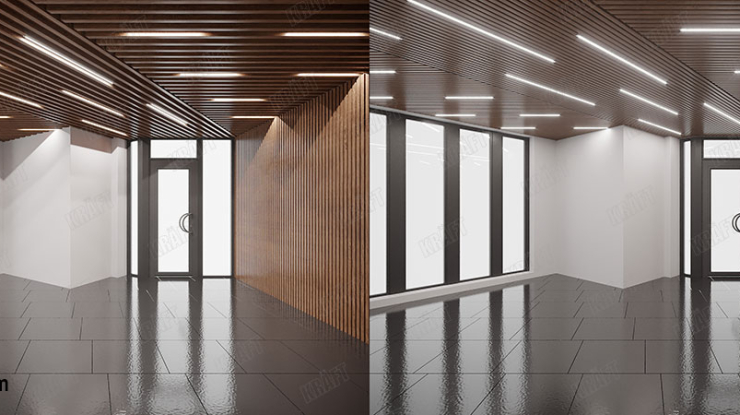 Два варианта дизайна реечного потолка "под дерево" – какой выбрать?