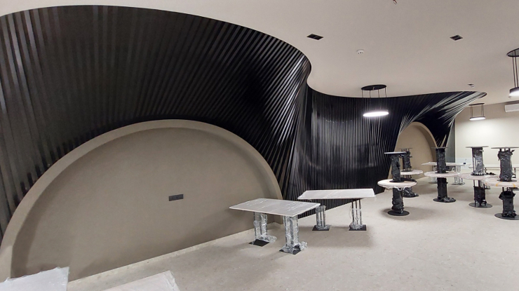 Дизайн-решение для ресторана с кубообразной рейкой KRAFT (+5 фото)