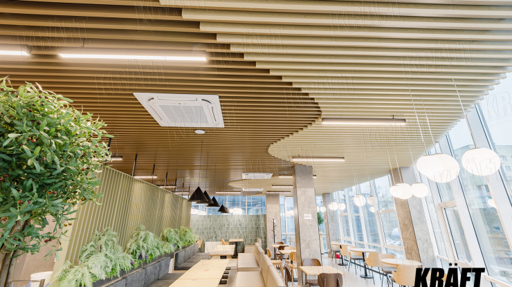 New project: KRAFT designer rail ceiling in the Puzata Hata restaurant